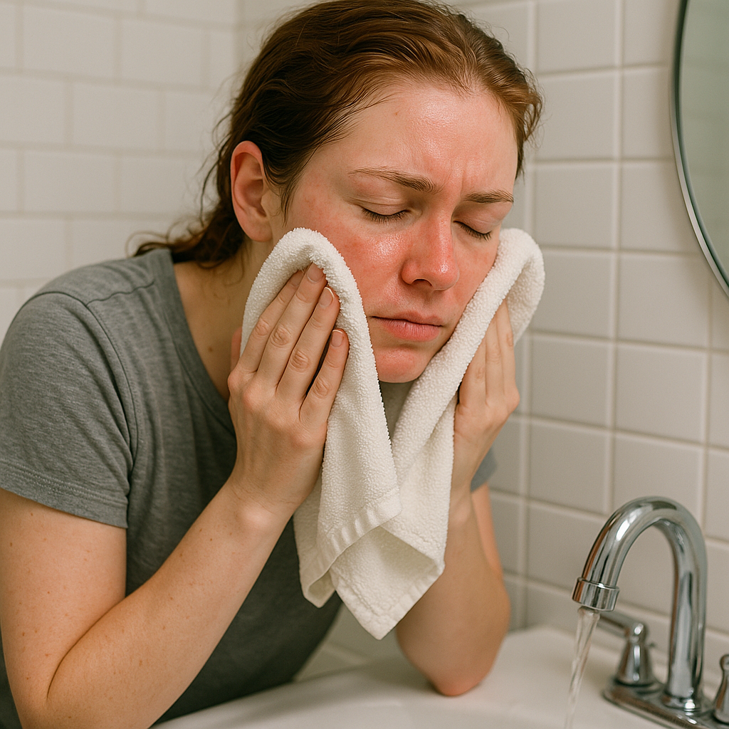 The desk-side reset: cold rinse, then bland occlusive