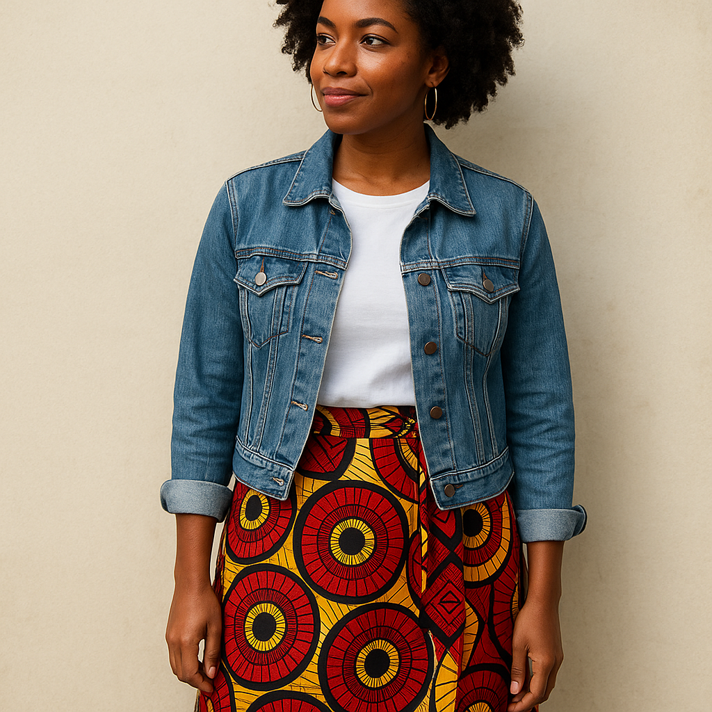 Ankara + denim, the outfit that never feels like a costume