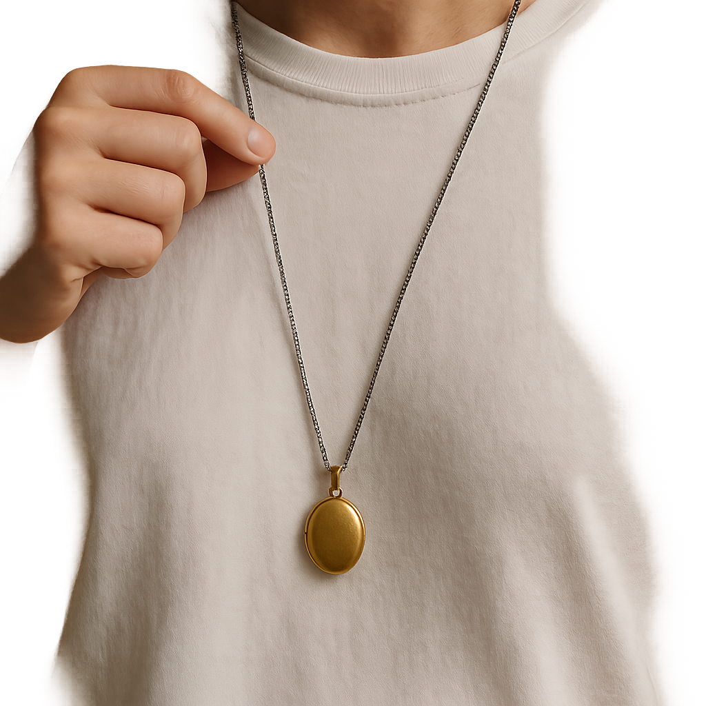 Use a vintage pendant as a "stopper" on a long chain