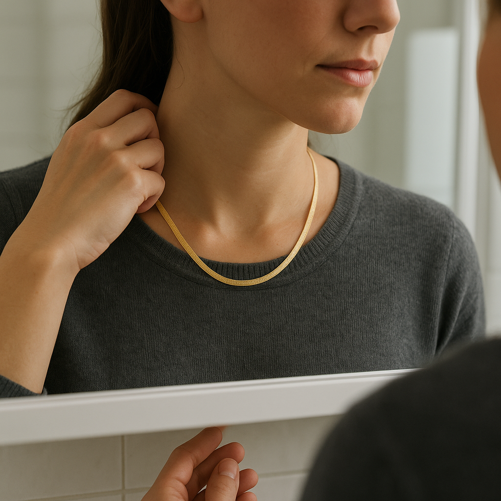 A flat herringbone chain that doesn't twist (much)