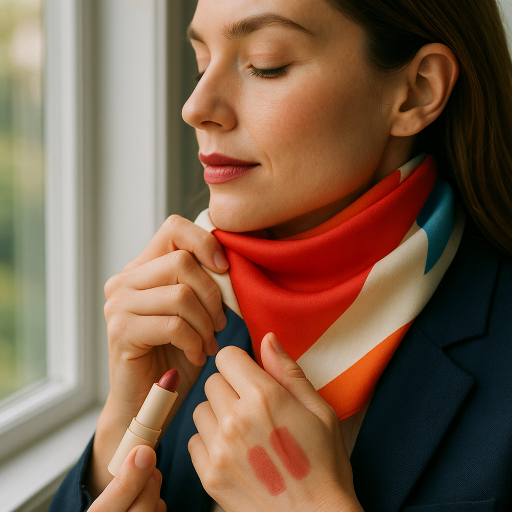 How I match lipstick to a scarf without going too "done"